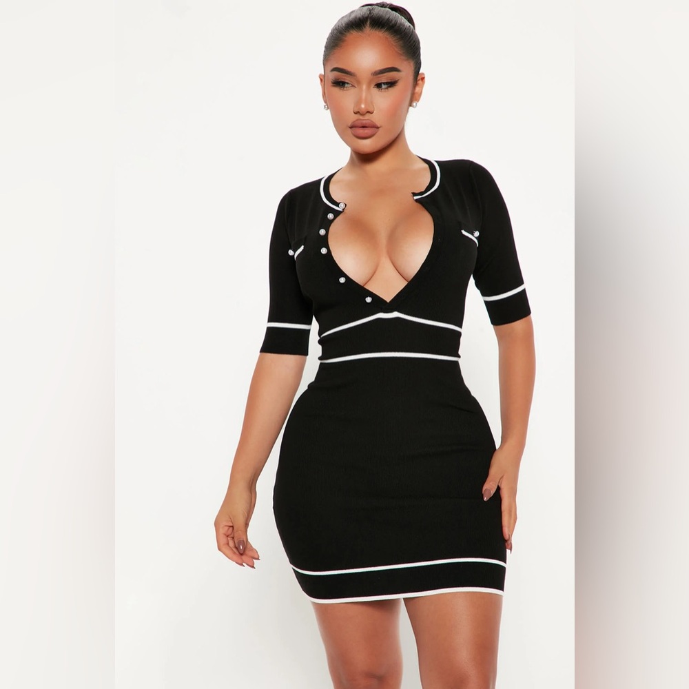 Fashion Nova Keeping It Classy Mini Dress Black White